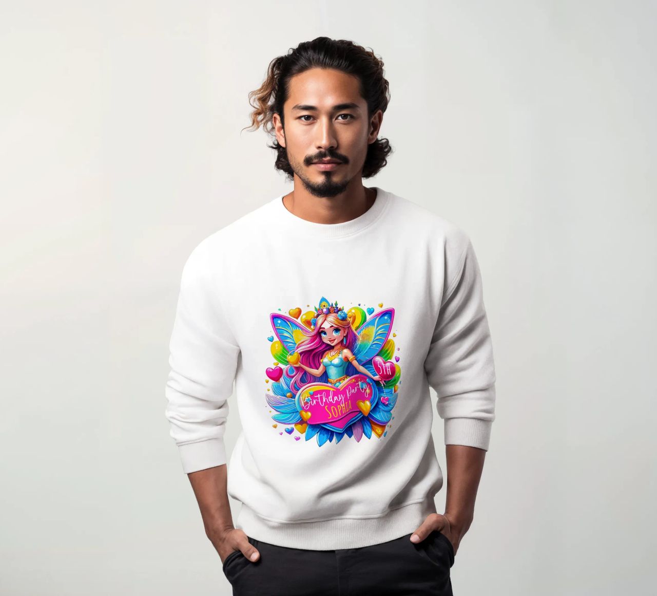 Little Fairy Magic Art - Add Custom Name, Event and Age sweatshirt by Artnesia