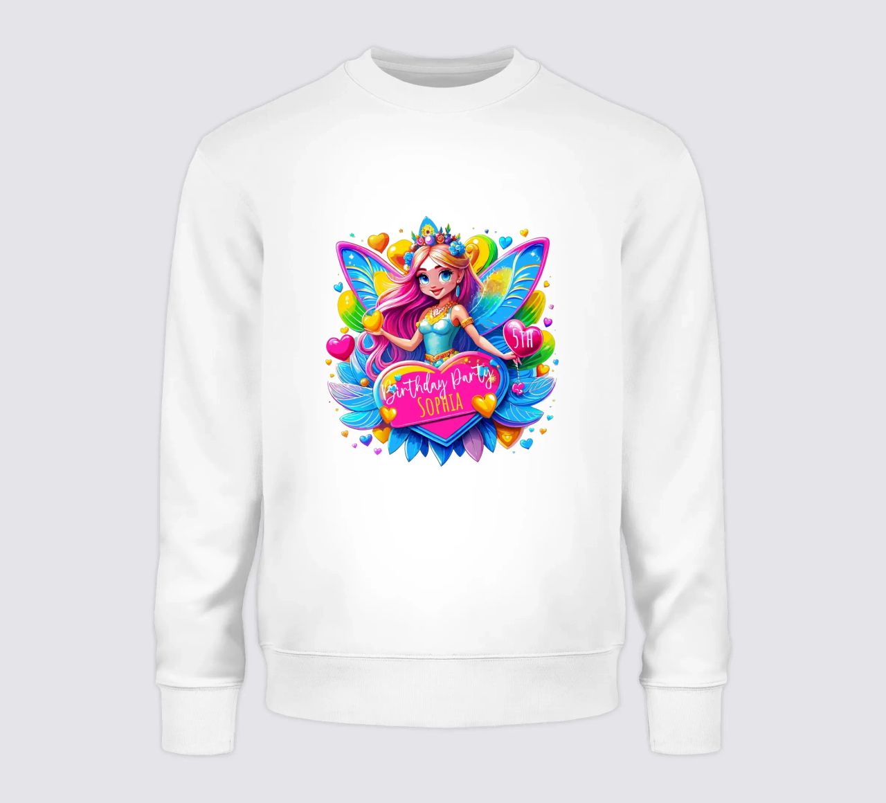 Little Fairy Magic Art - Add Custom Name, Event and Age sweatshirt by Artnesia