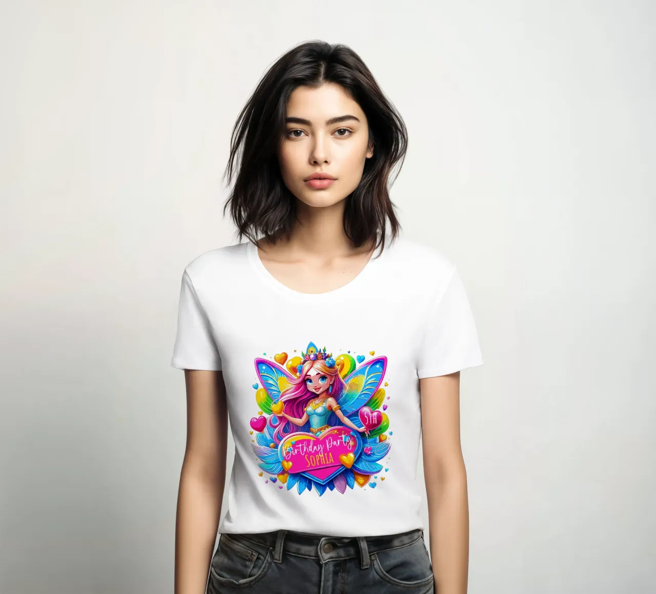 Little Fairy Magic Art - Añadir nombre personalizado, evento y edad camiseta de mujer de Artnesia