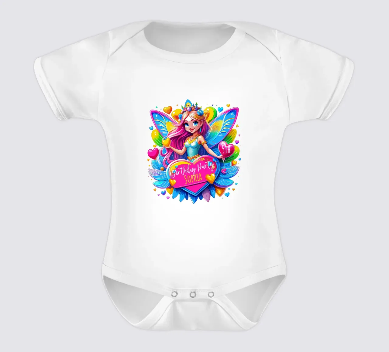 Little Fairy Magic Art - Name, Ereignis und Alter hinzufügen Kurzarm Babybody von Artnesia
