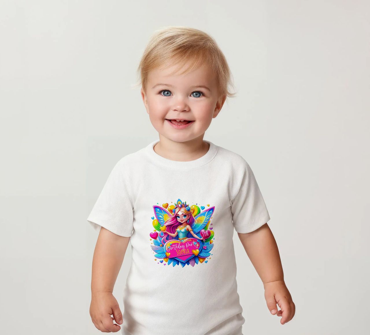 Little Fairy Magic Art - Add Custom Name, Event and Age baby t-shirt by Artnesia