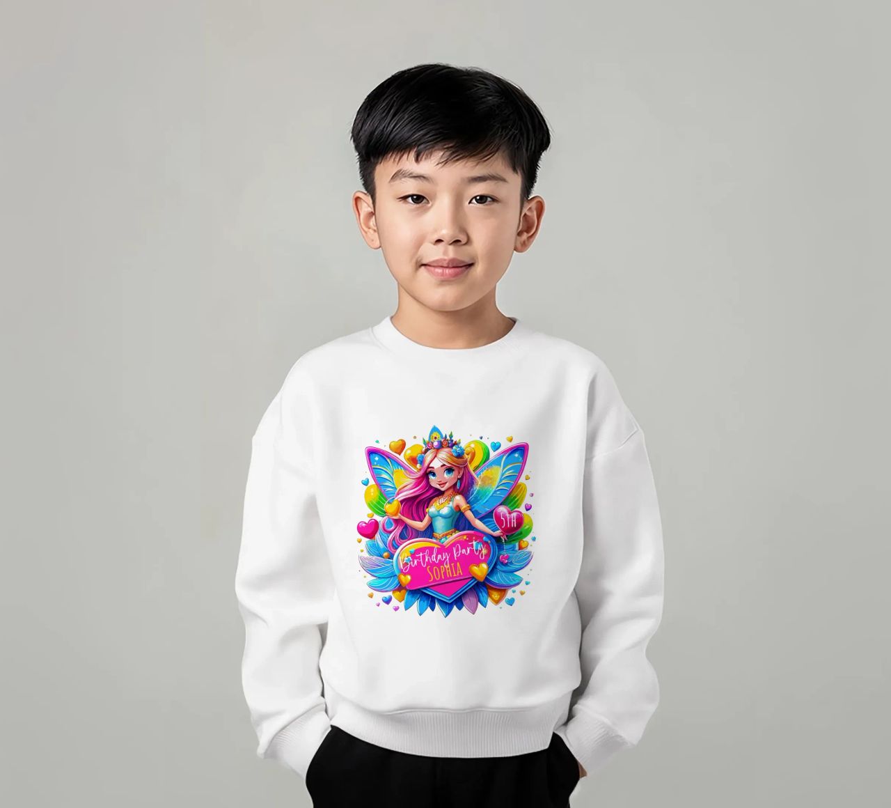 Little Fairy Magic Art - Add Custom Name, Event and Age kids sweatshirt by Artnesia