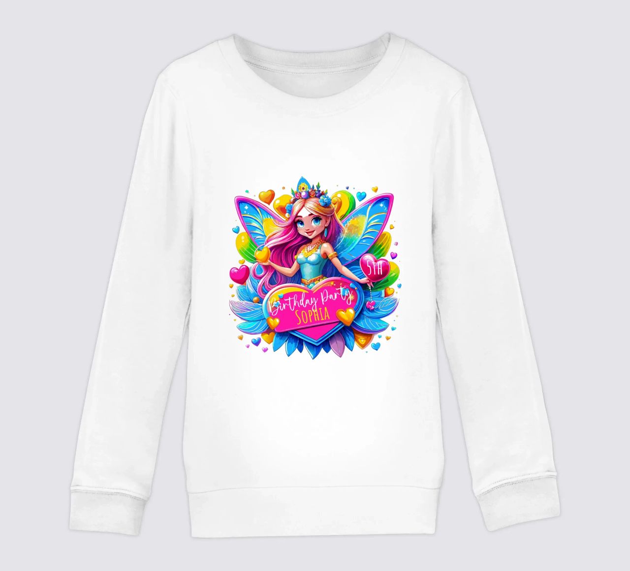 Little Fairy Magic Art - Add Custom Name, Event and Age kids sweatshirt by Artnesia