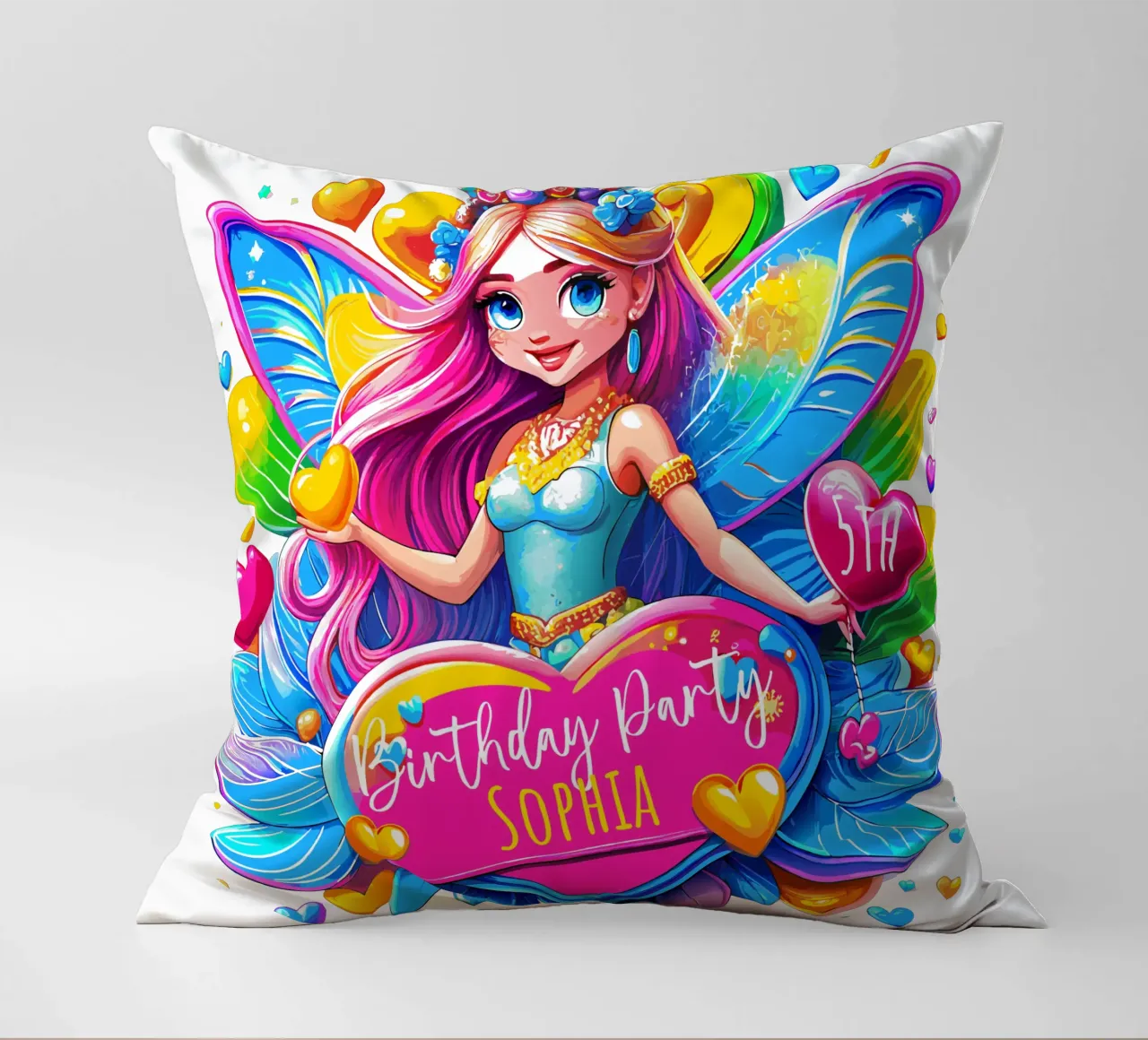 Little Fairy Magic Art - Name, Ereignis und Alter hinzufügen Kissen von Artnesia