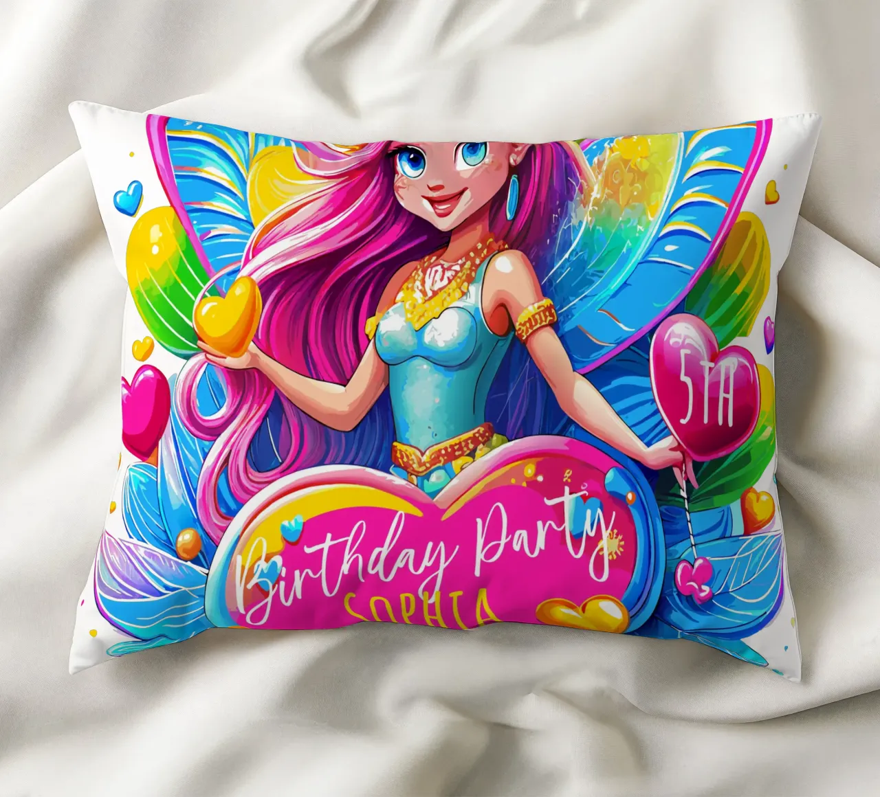 Little Fairy Magic Art - Name, Ereignis und Alter hinzufügen Kissen von Artnesia