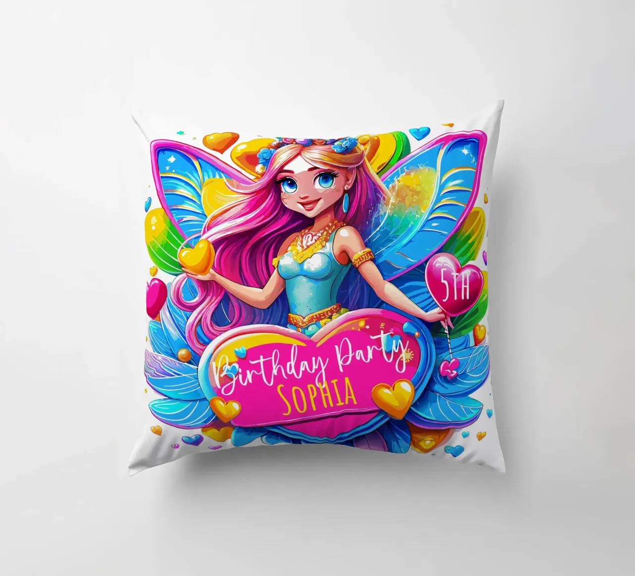 Little Fairy Magic Art - Name, Ereignis und Alter hinzufügen Kissen von Artnesia