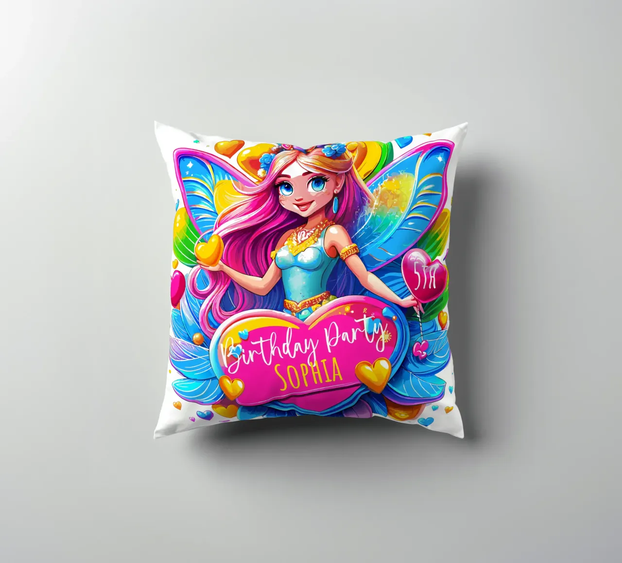 Little Fairy Magic Art - Ajoutez un nom, un événement et un âge personnalisés coussin de Artnesia