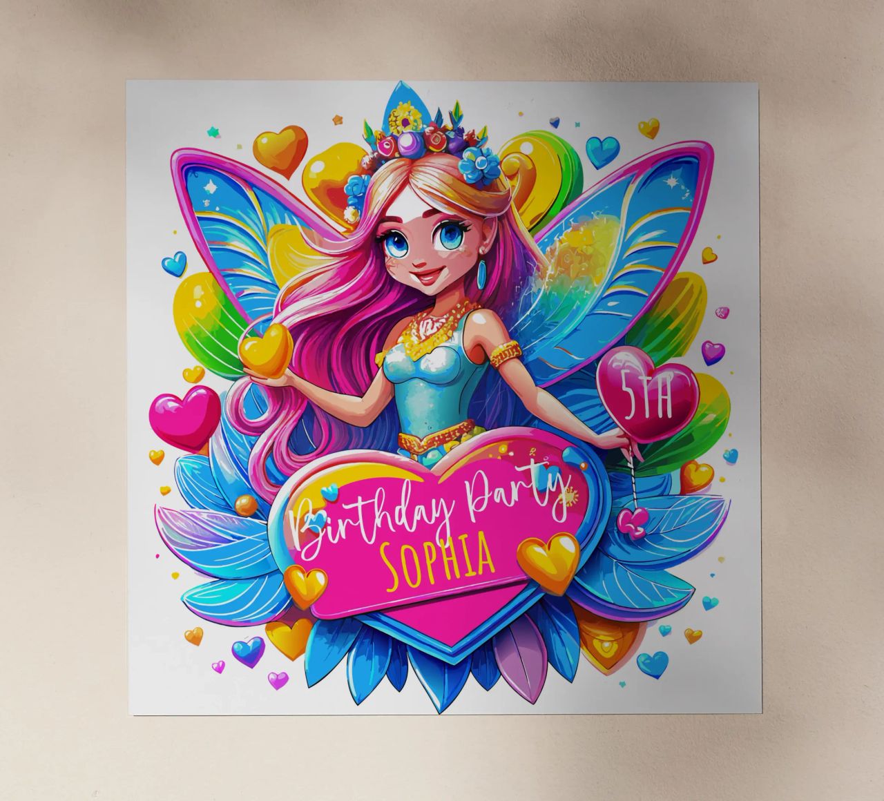 Little Fairy Magic Art - Add Custom Name, Event and Age backlit film by Artnesia