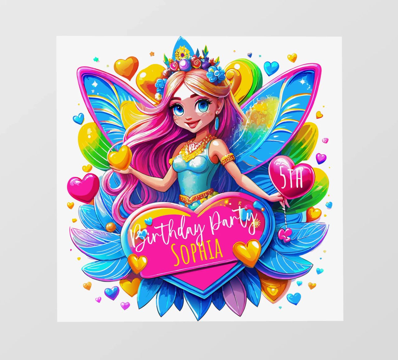 Little Fairy Magic Art - Add Custom Name, Event and Age backlit film by Artnesia