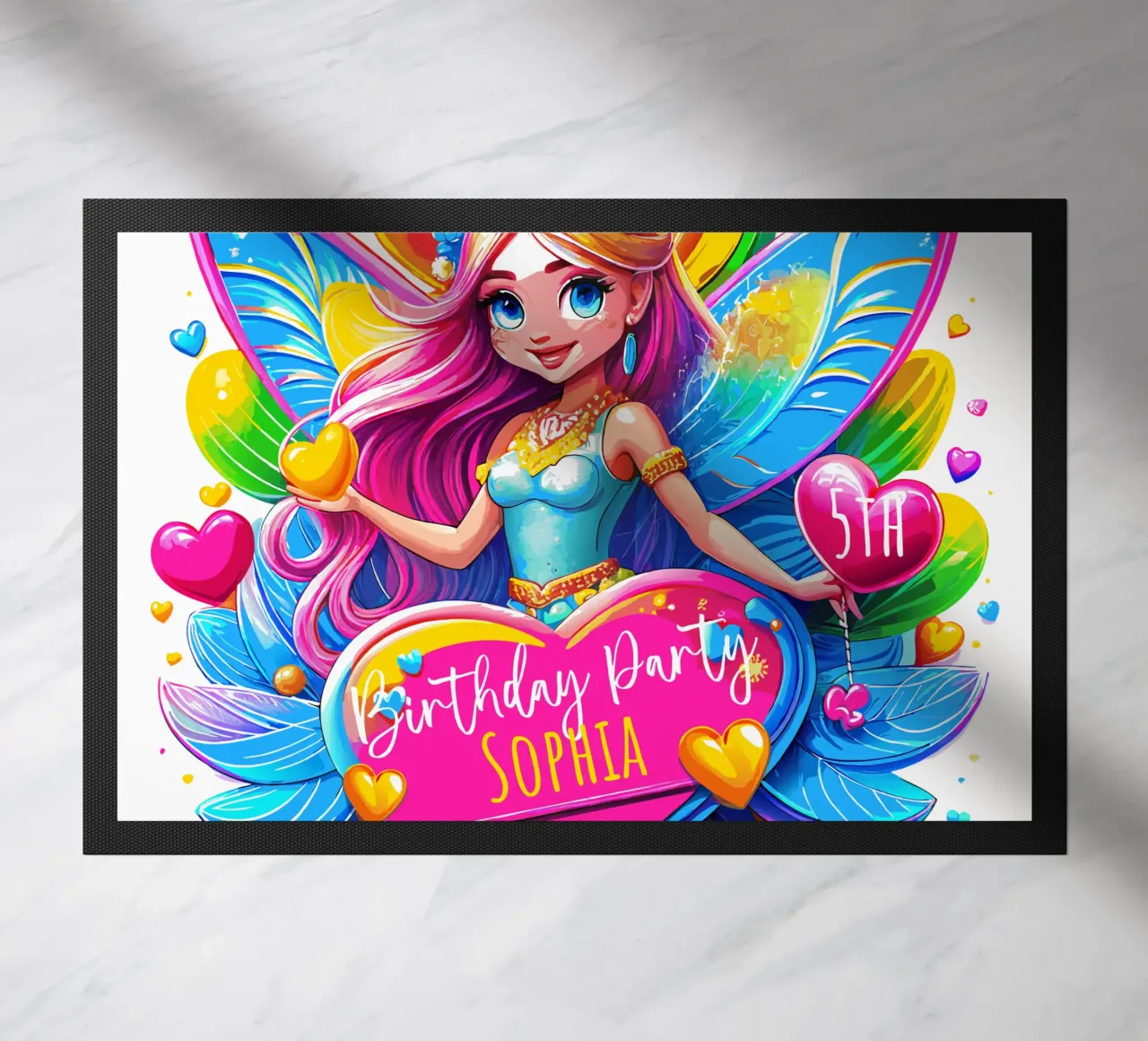 Little Fairy Magic Art - Ajoutez un nom, un événement et un âge personnalisés paillasson de Artnesia
