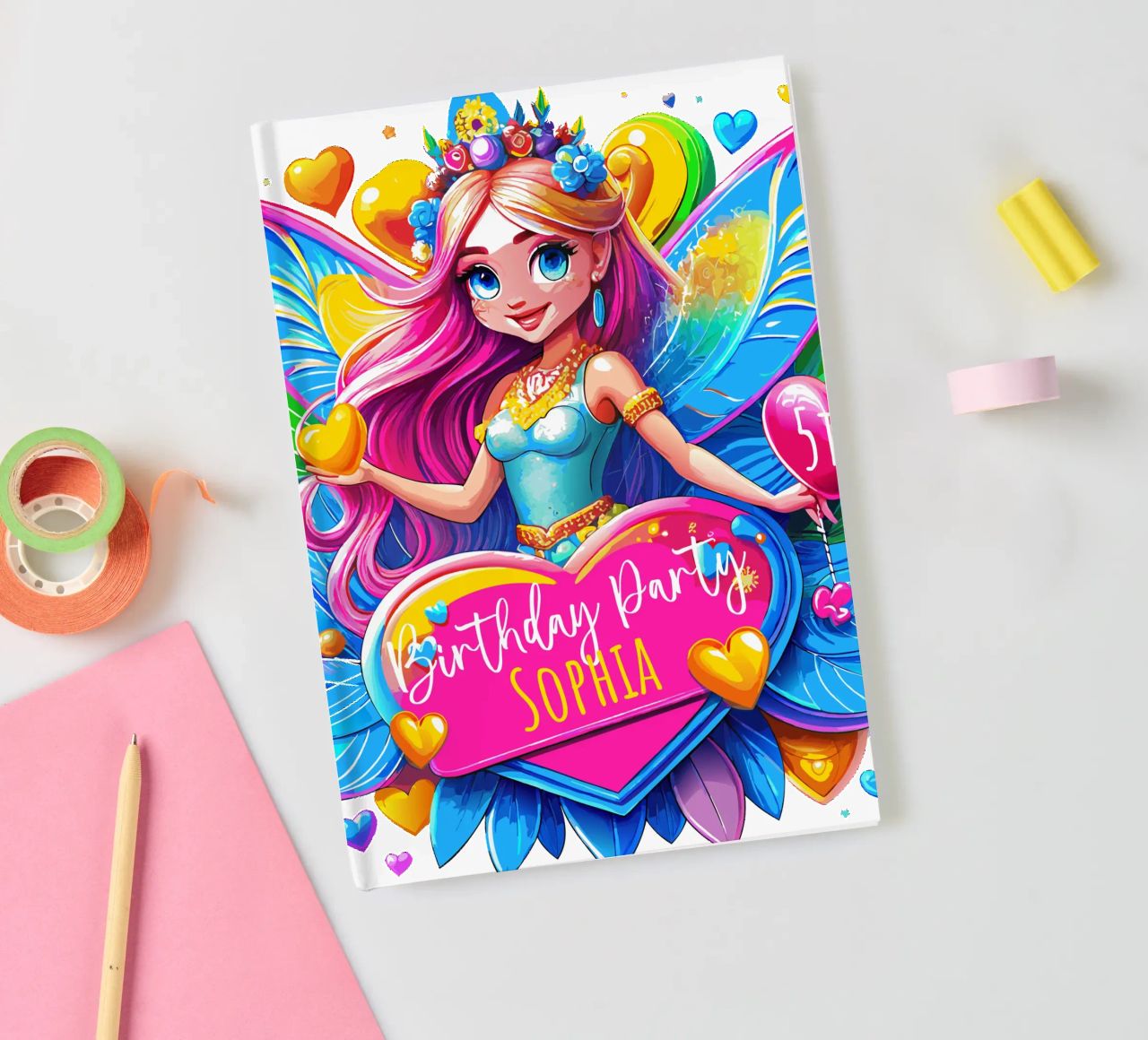 Little Fairy Magic Art - Add Custom Name, Event and Age notebook by Artnesia