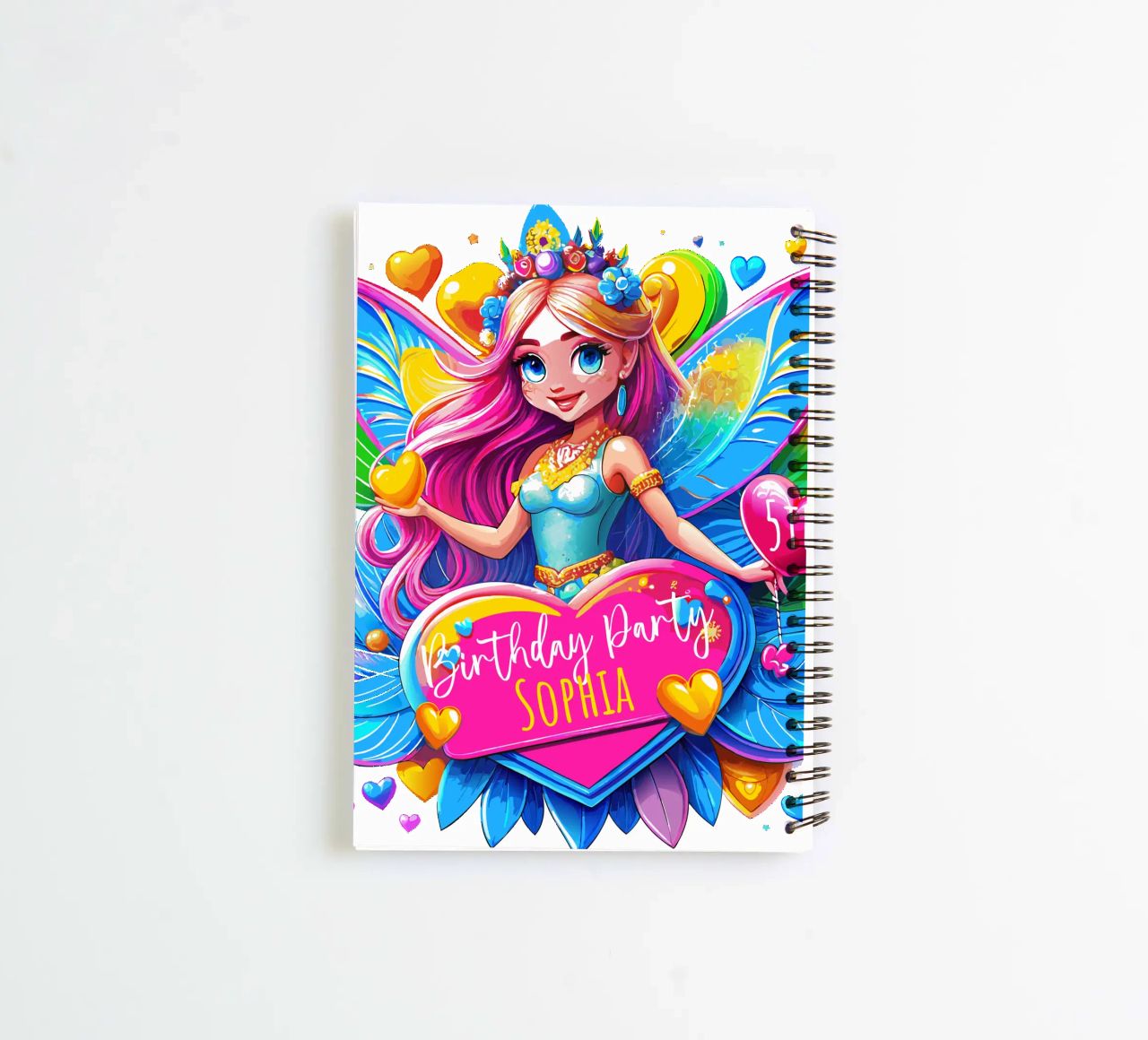 Little Fairy Magic Art - Add Custom Name, Event and Age spiral notebook by Artnesia