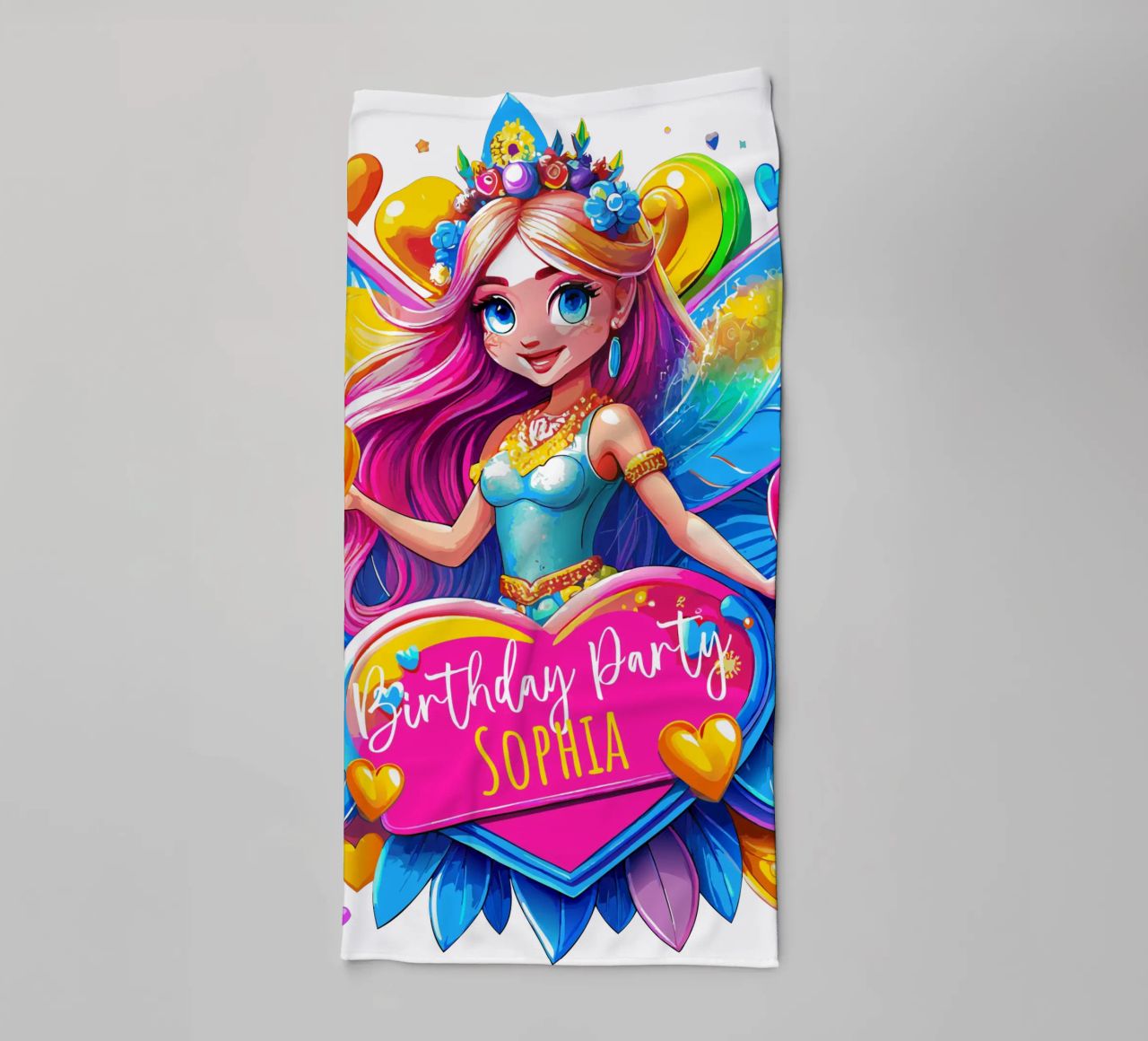 Little Fairy Magic Art - Add Custom Name, Event and Age towel by Artnesia