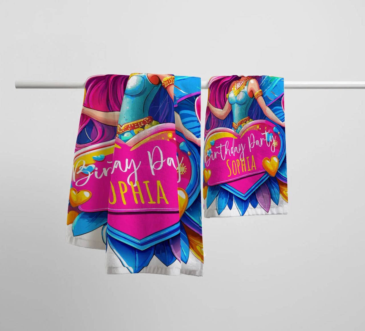 Little Fairy Magic Art - Add Custom Name, Event and Age towel by Artnesia