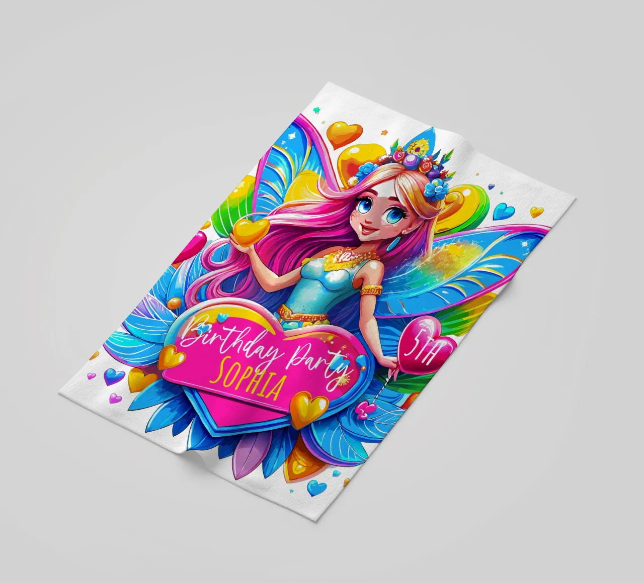Little Fairy Magic Art - Name, Ereignis und Alter hinzufügen Strandtuch von Artnesia