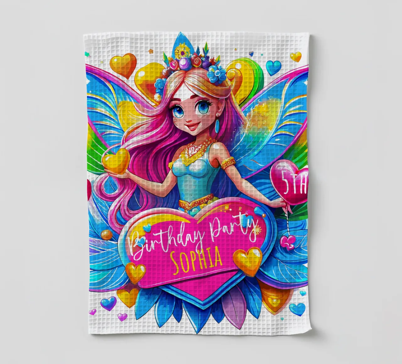 Little Fairy Magic Art - Name, Ereignis und Alter hinzufügen Geschirrtuch von Artnesia