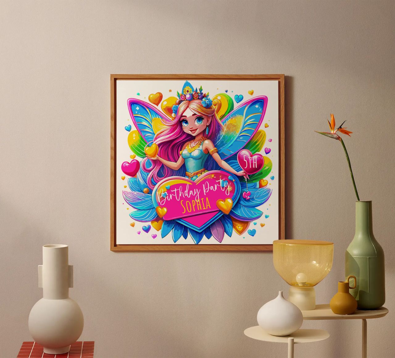 Little Fairy Magic Art - Add Custom Name, Event and Age alu-dibond by Artnesia