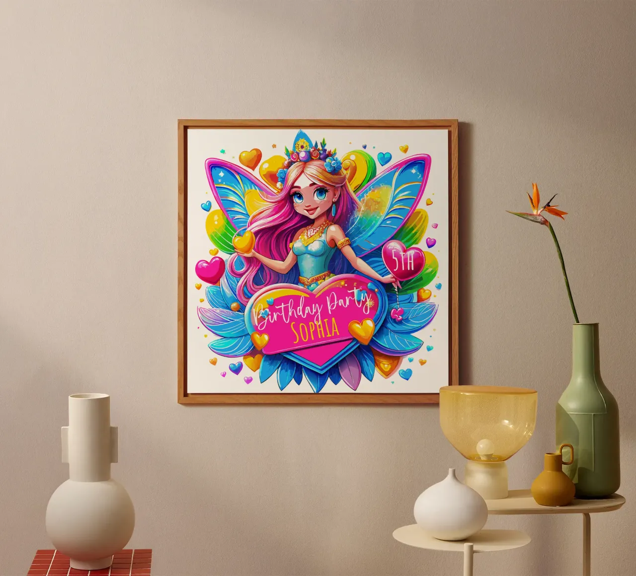 Little Fairy Magic Art - Name, Ereignis und Alter hinzufügen Alu-Dibond von Artnesia