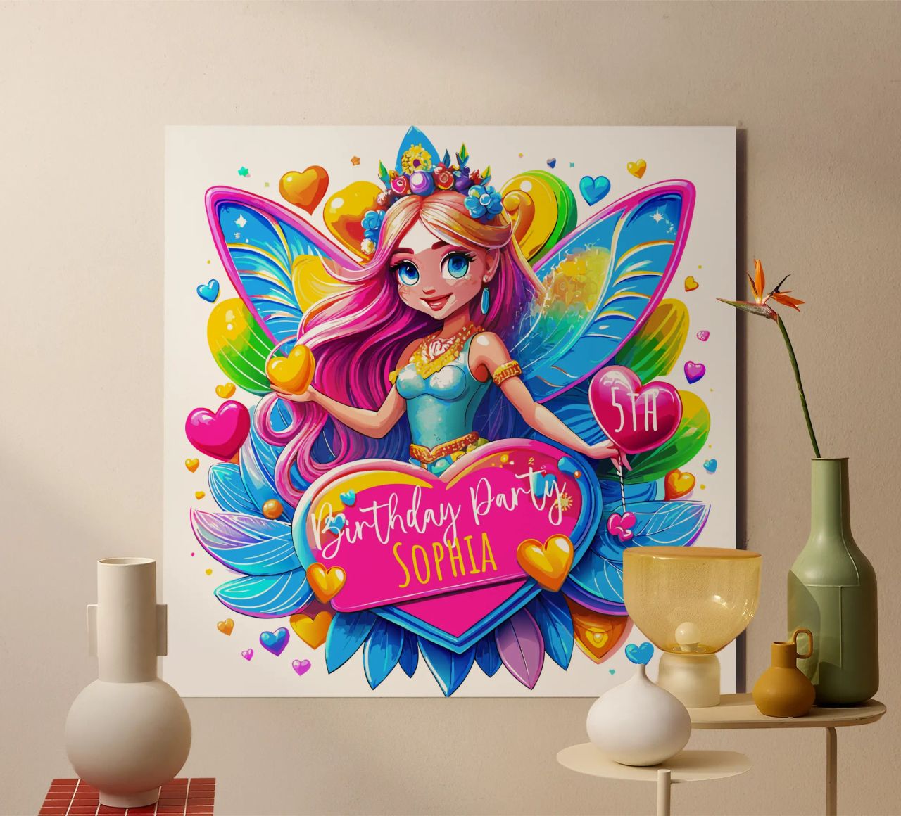 Little Fairy Magic Art - Add Custom Name, Event and Age alu-dibond by Artnesia