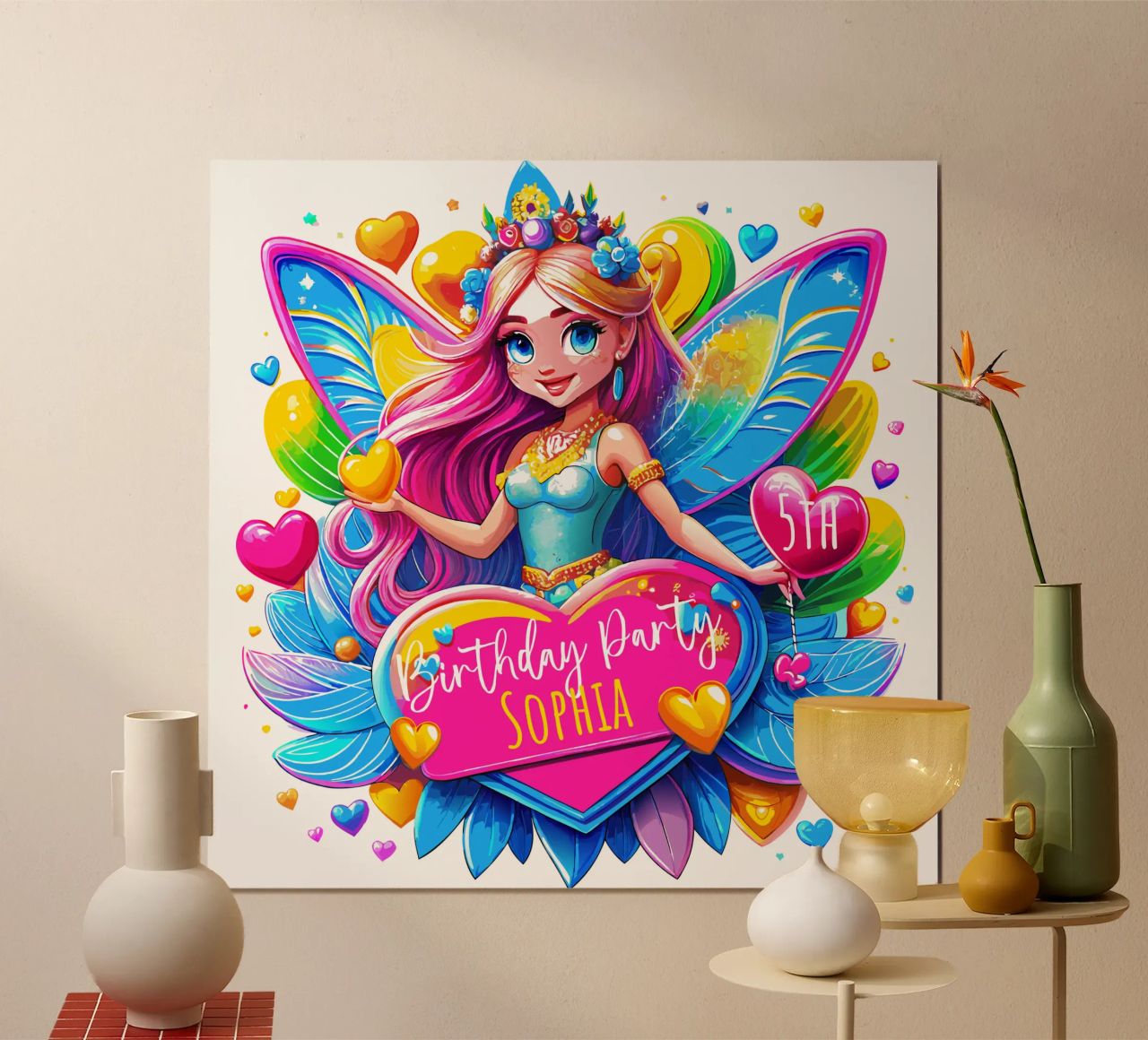 Little Fairy Magic Art - Add Custom Name, Event and Age poster by Artnesia