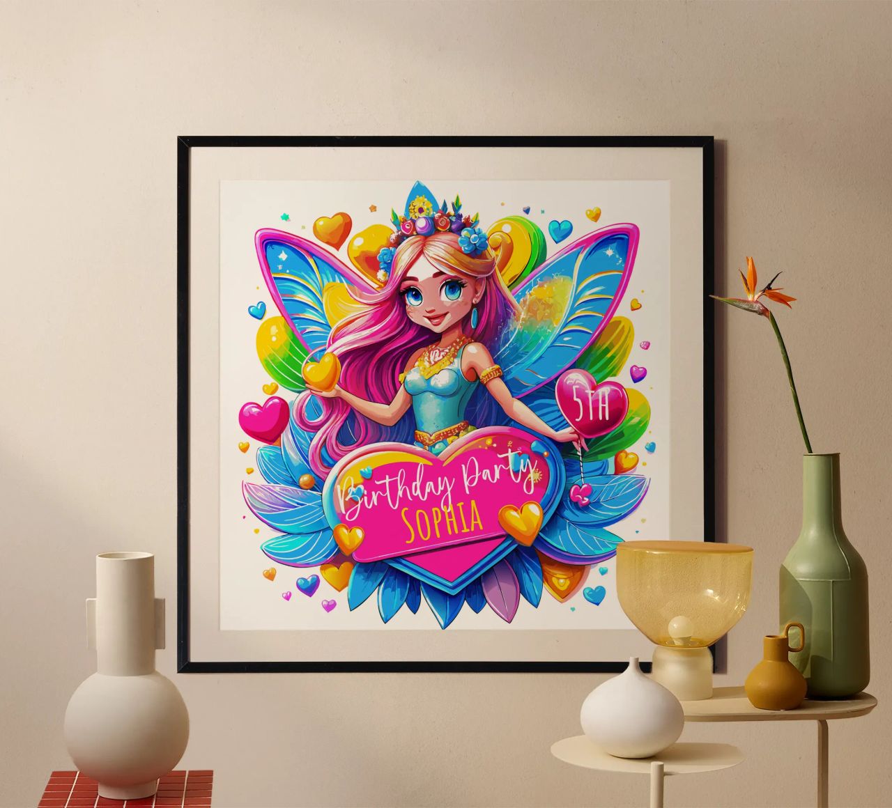 Little Fairy Magic Art - Add Custom Name, Event and Age poster by Artnesia
