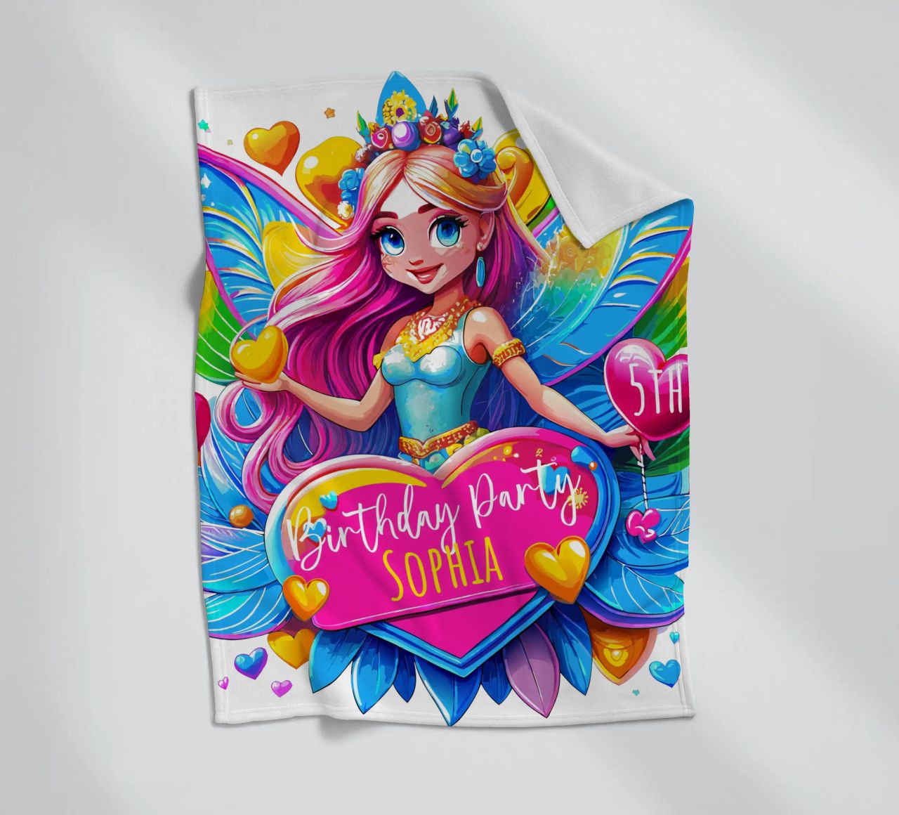 Little Fairy Magic Art - Add Custom Name, Event and Age fleece blanket by Artnesia
