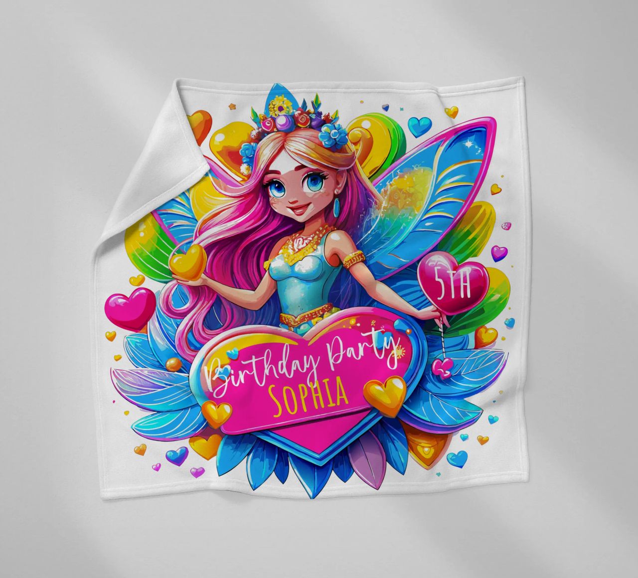 Little Fairy Magic Art - Add Custom Name, Event and Age fleece blanket by Artnesia