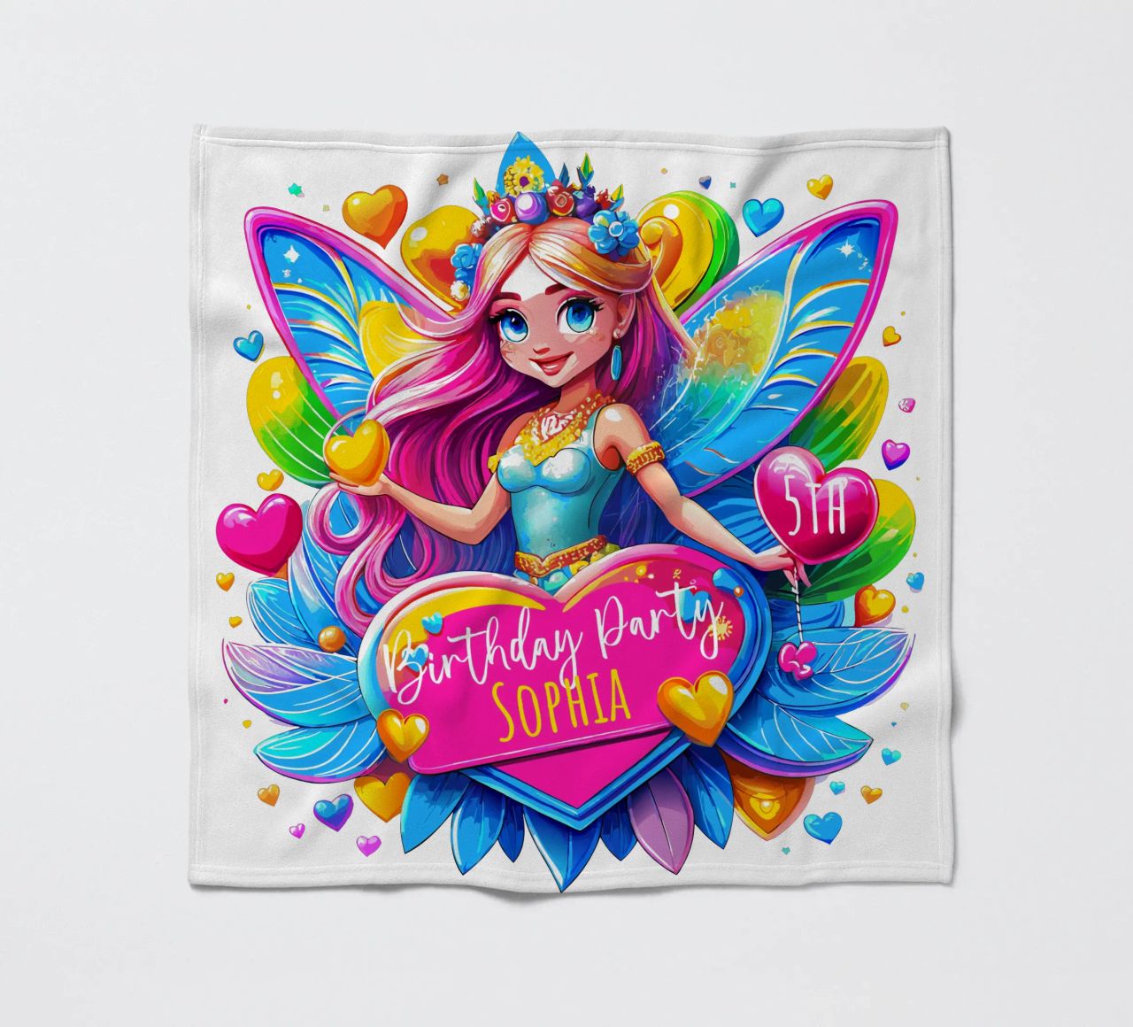 Little Fairy Magic Art - Add Custom Name, Event and Age fleece blanket by Artnesia