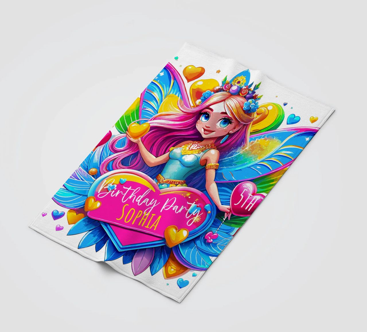 Little Fairy Magic Art - Add Custom Name, Event and Age fleece blanket by Artnesia