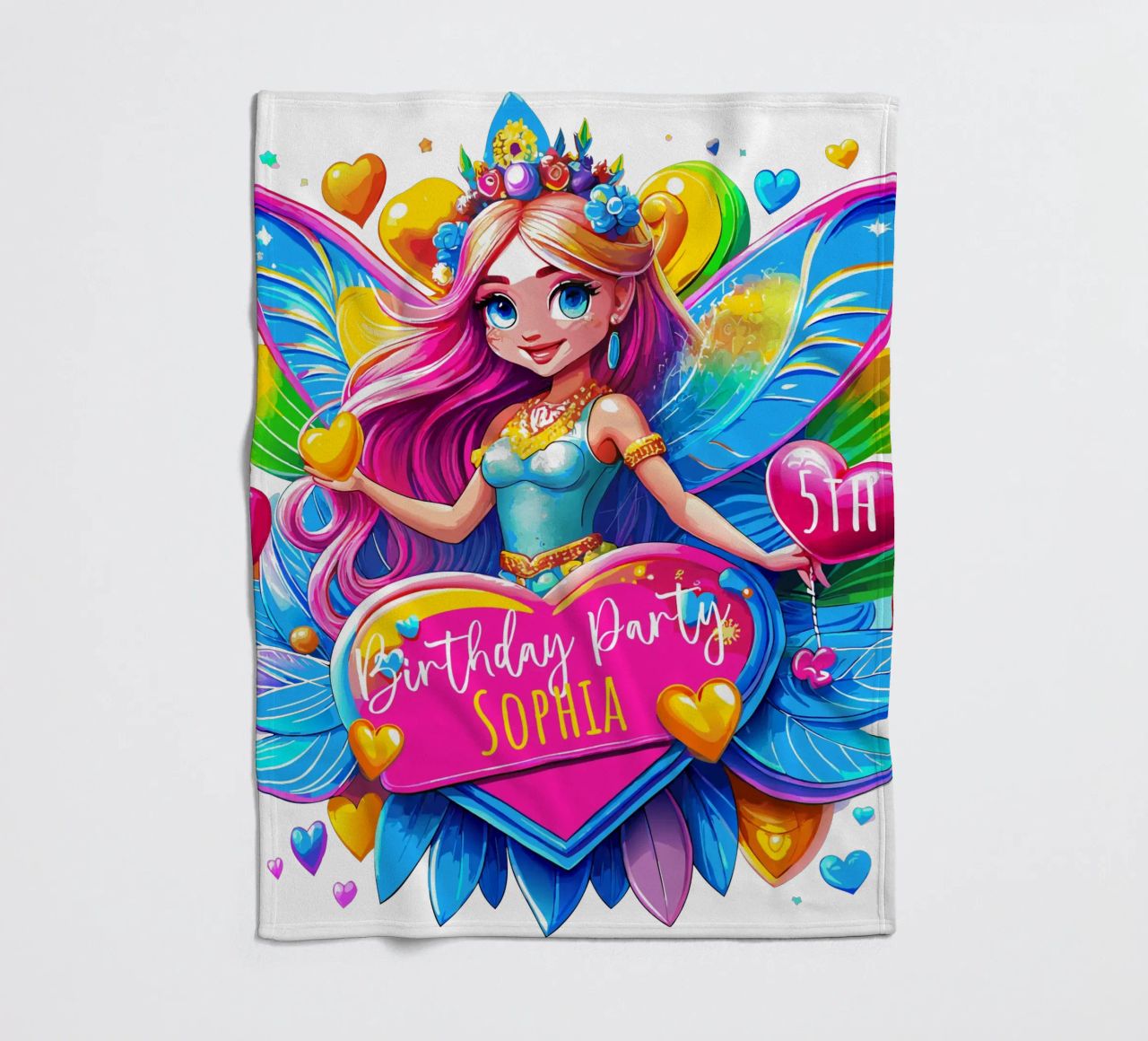 Little Fairy Magic Art - Add Custom Name, Event and Age fleece blanket by Artnesia