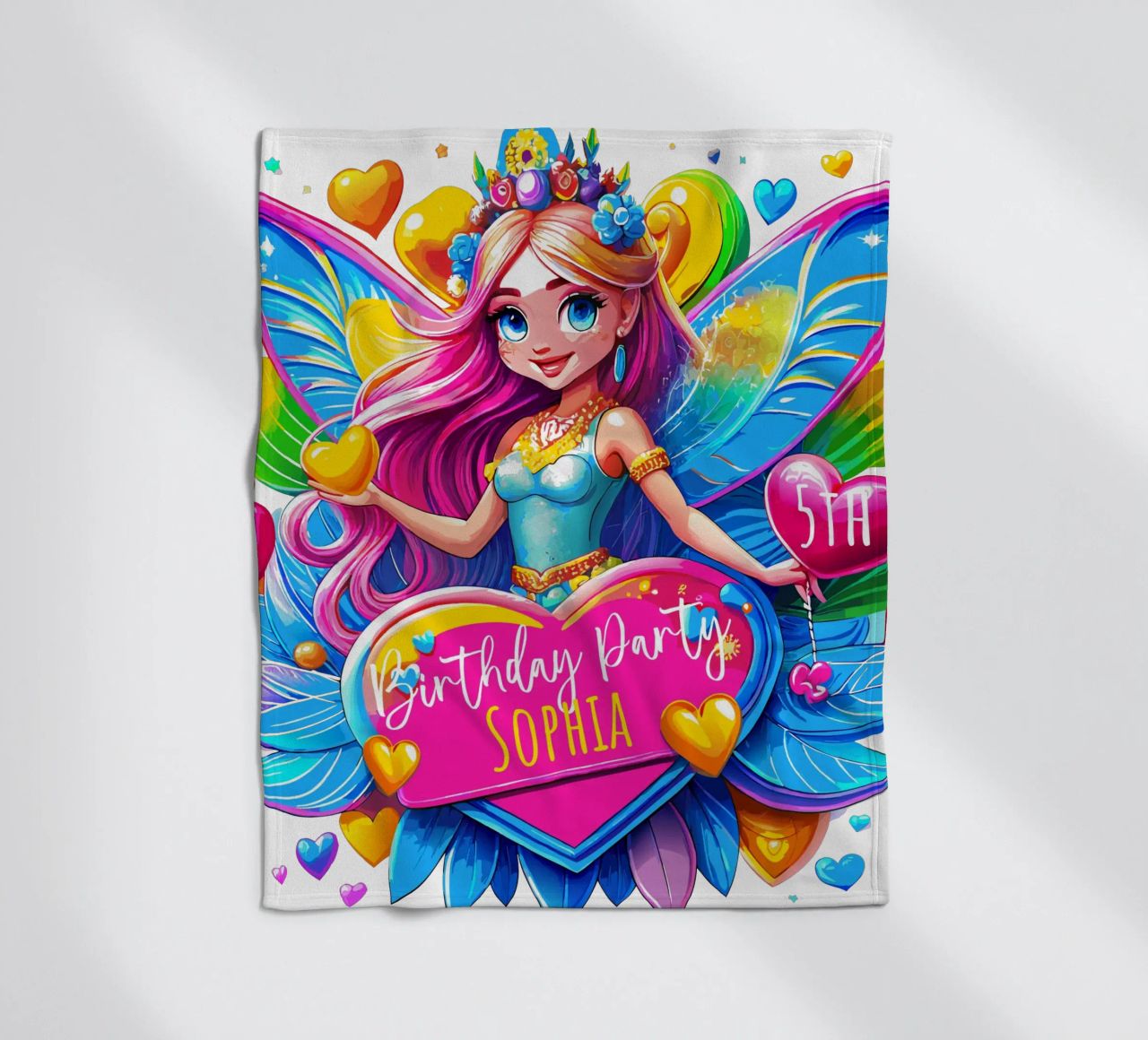 Little Fairy Magic Art - Add Custom Name, Event and Age fleece blanket by Artnesia