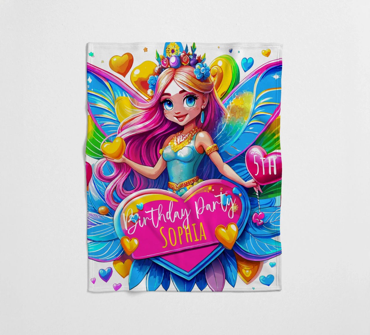 Little Fairy Magic Art - Add Custom Name, Event and Age fleece blanket by Artnesia