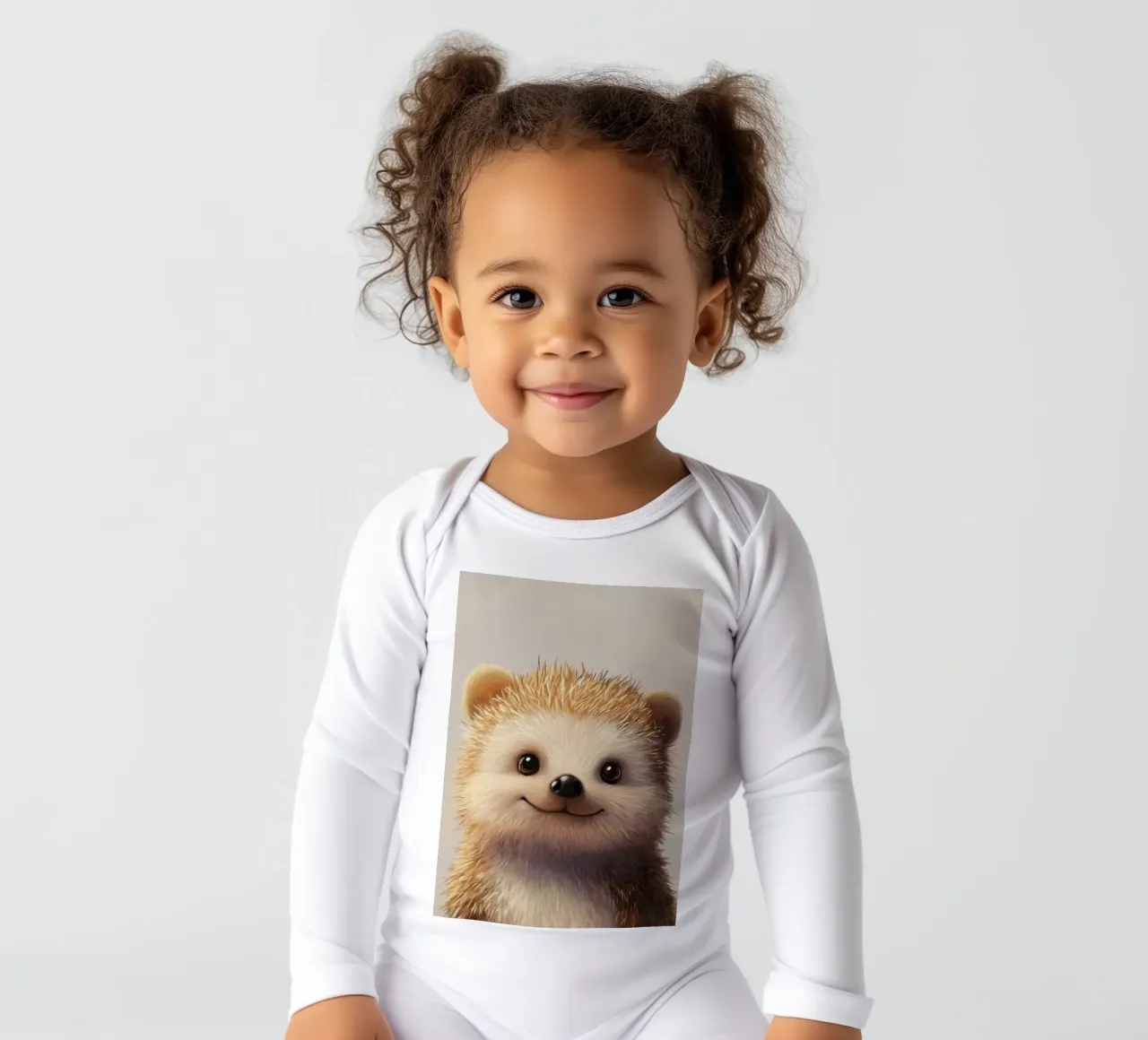 Hero #5: Hedgehog long-sleeve baby romper by farbenhelden