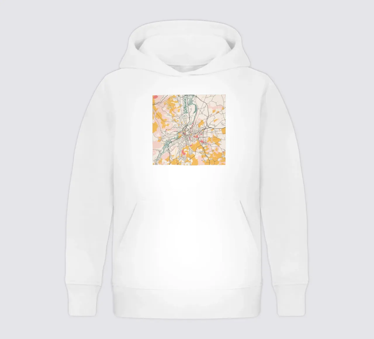 Mappa della città di Metz in morbidi colori pastello - Urban design felpa bambino con cappuccio da MOOODZART