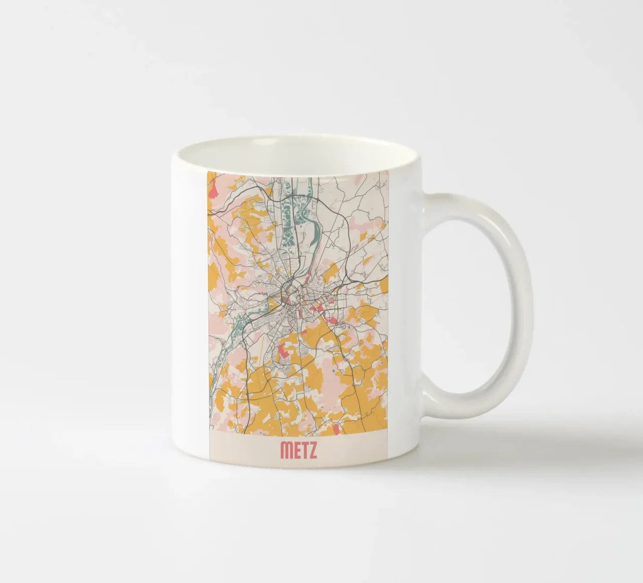 Mappa della città di Metz in morbidi colori pastello - Urban design tazza in ceramica da MOOODZART