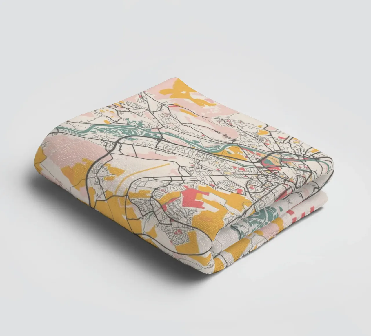 Mappa della città di Metz in morbidi colori pastello - Urban design asciugamano da bagno da MOOODZART
