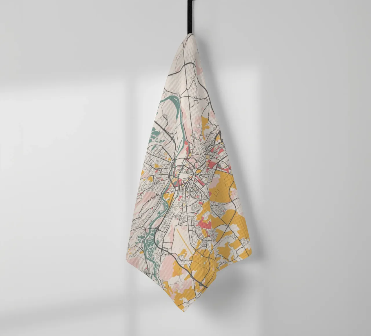 Mappa della città di Metz in morbidi colori pastello - Urban design canovaccio da cucina da MOOODZART