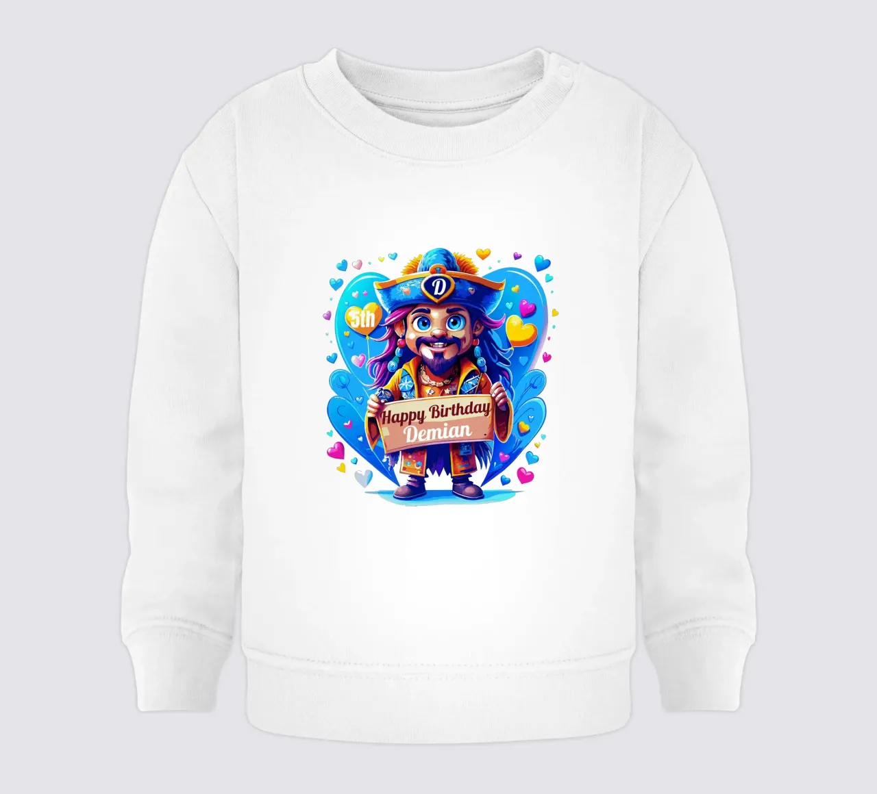 Kids' Pirate Captain Holding a Board Sign - Add Custom Name baby sweatshirt by Artnesia