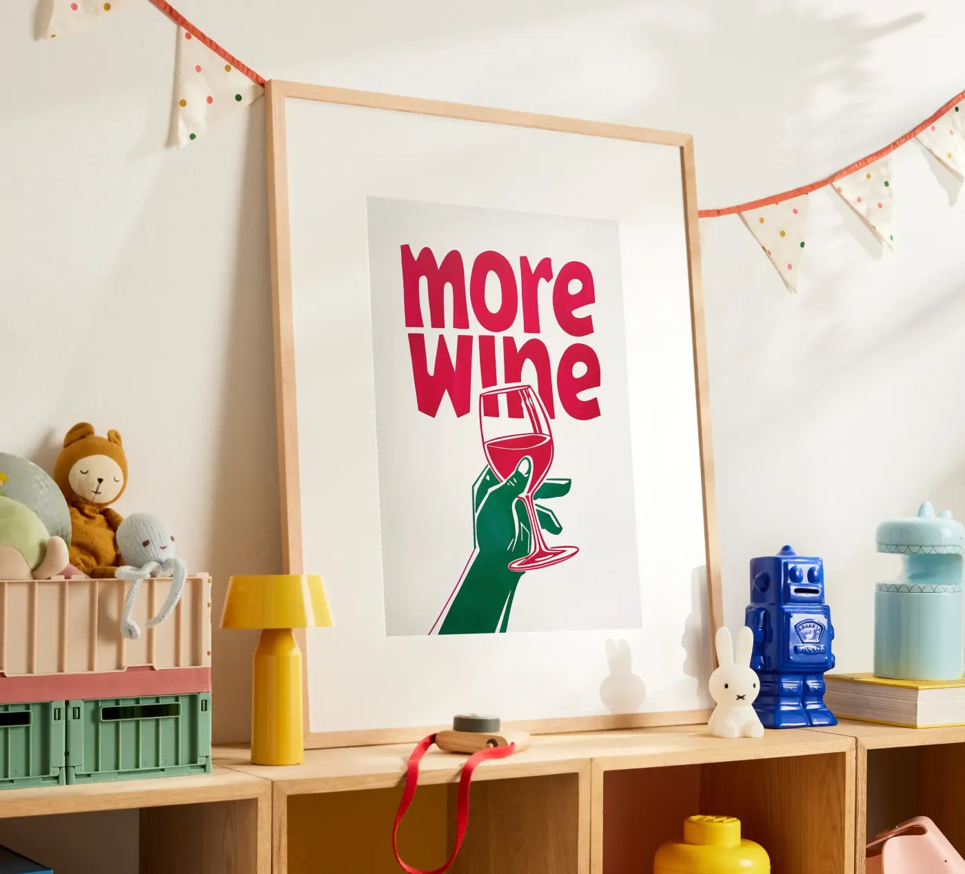 More Wine poster by Juicy Prints