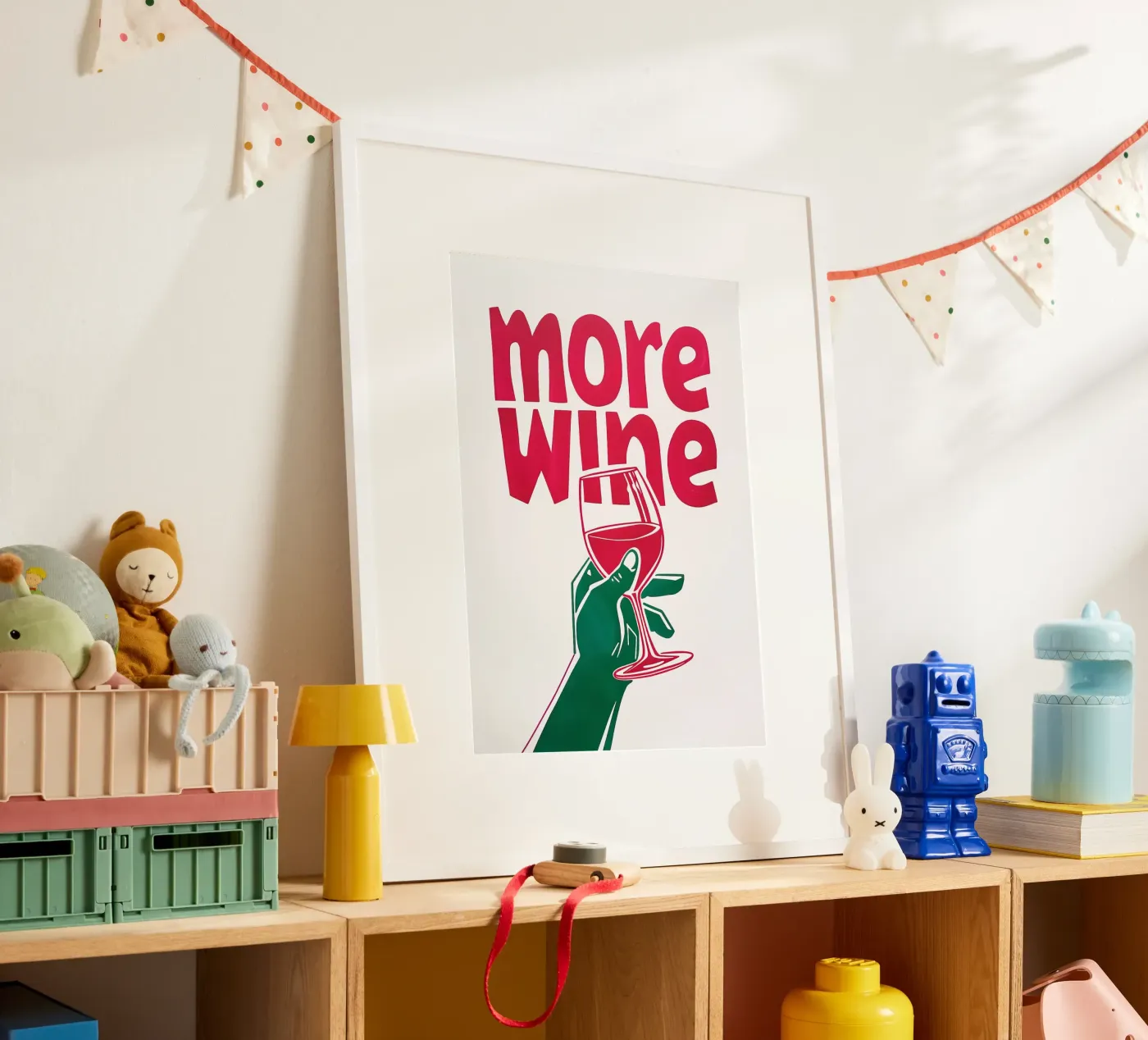 More Wine poster by Juicy Prints