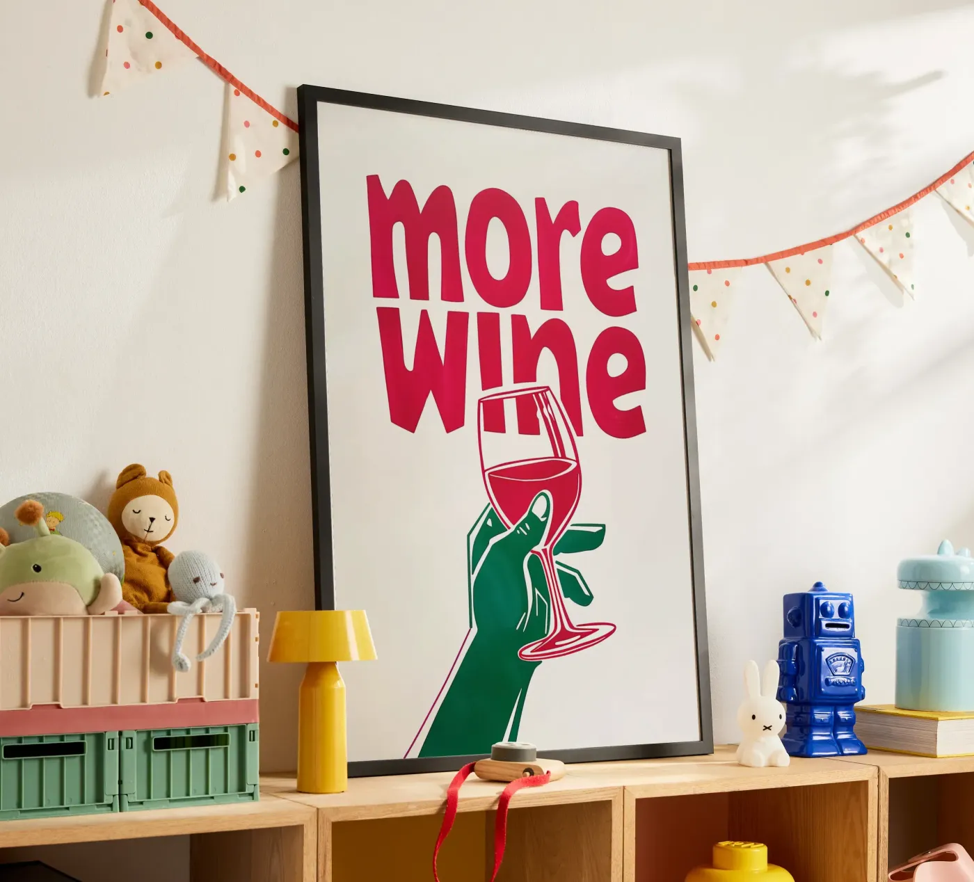 More Wine poster by Juicy Prints