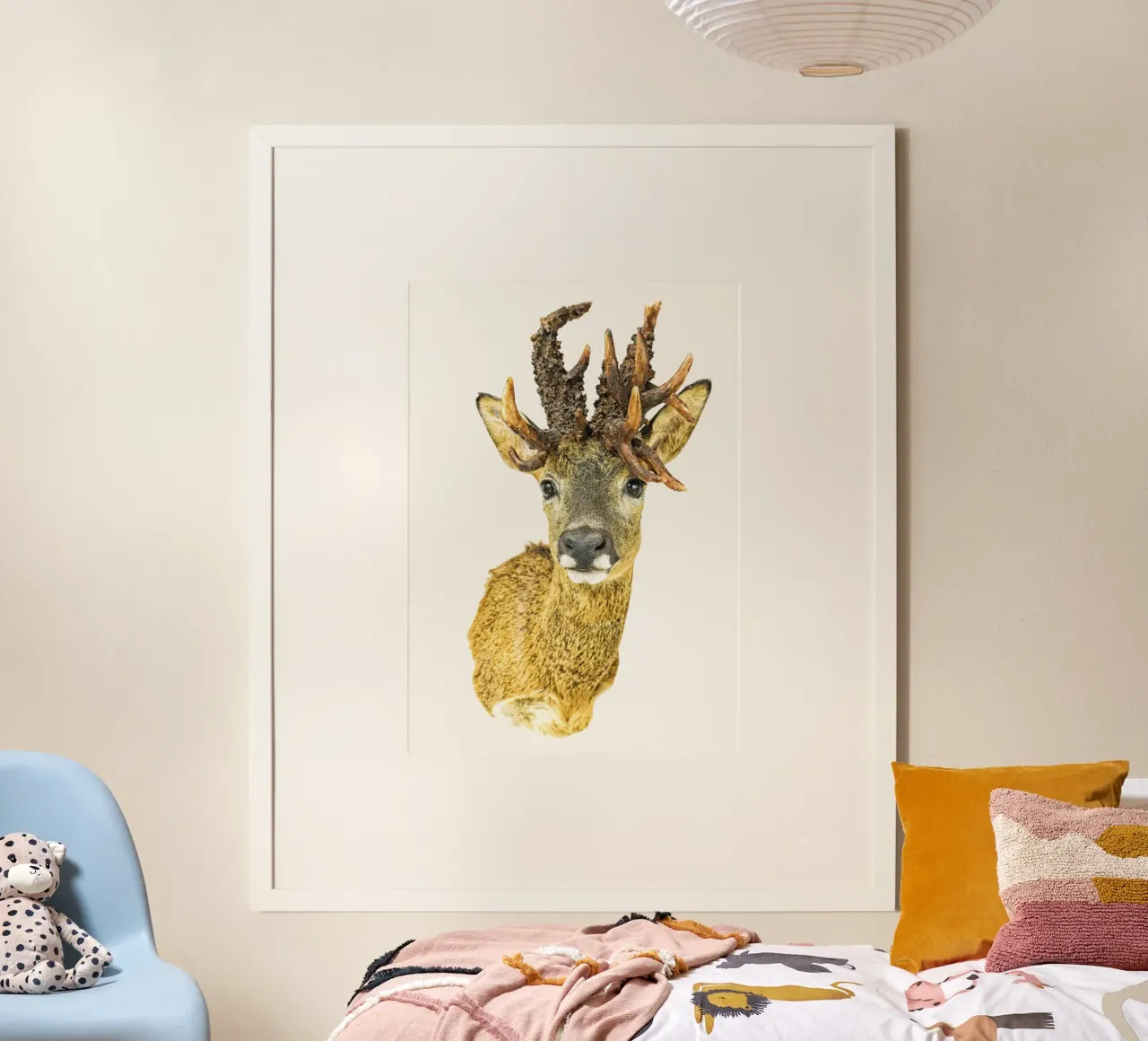 Poster del cervo maestoso poster con telaio in legno da Curious Collections by Marielle Leenders