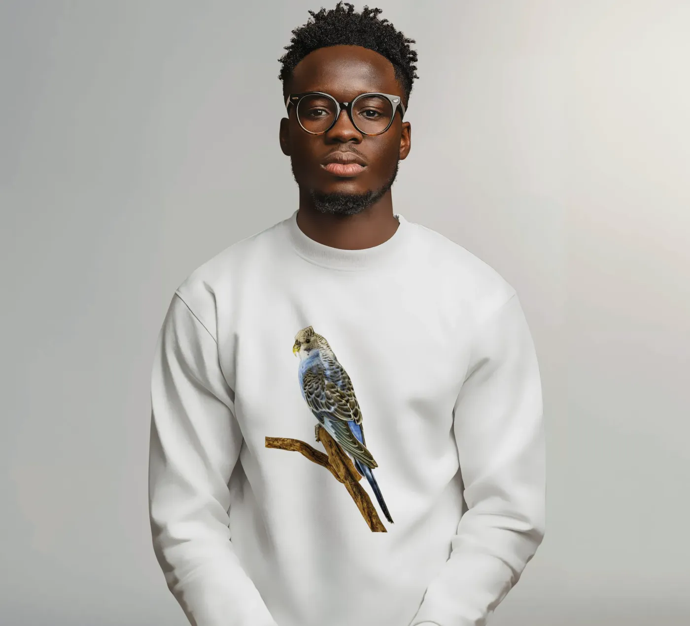 Parakeets sweatshirt by Curious Collections by Marielle Leenders