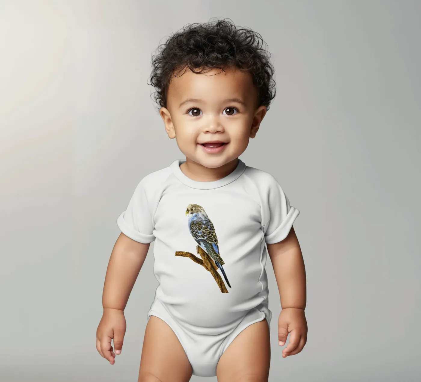 Parakeets Kurzarm Babybody von Curious Collections by Marielle Leenders