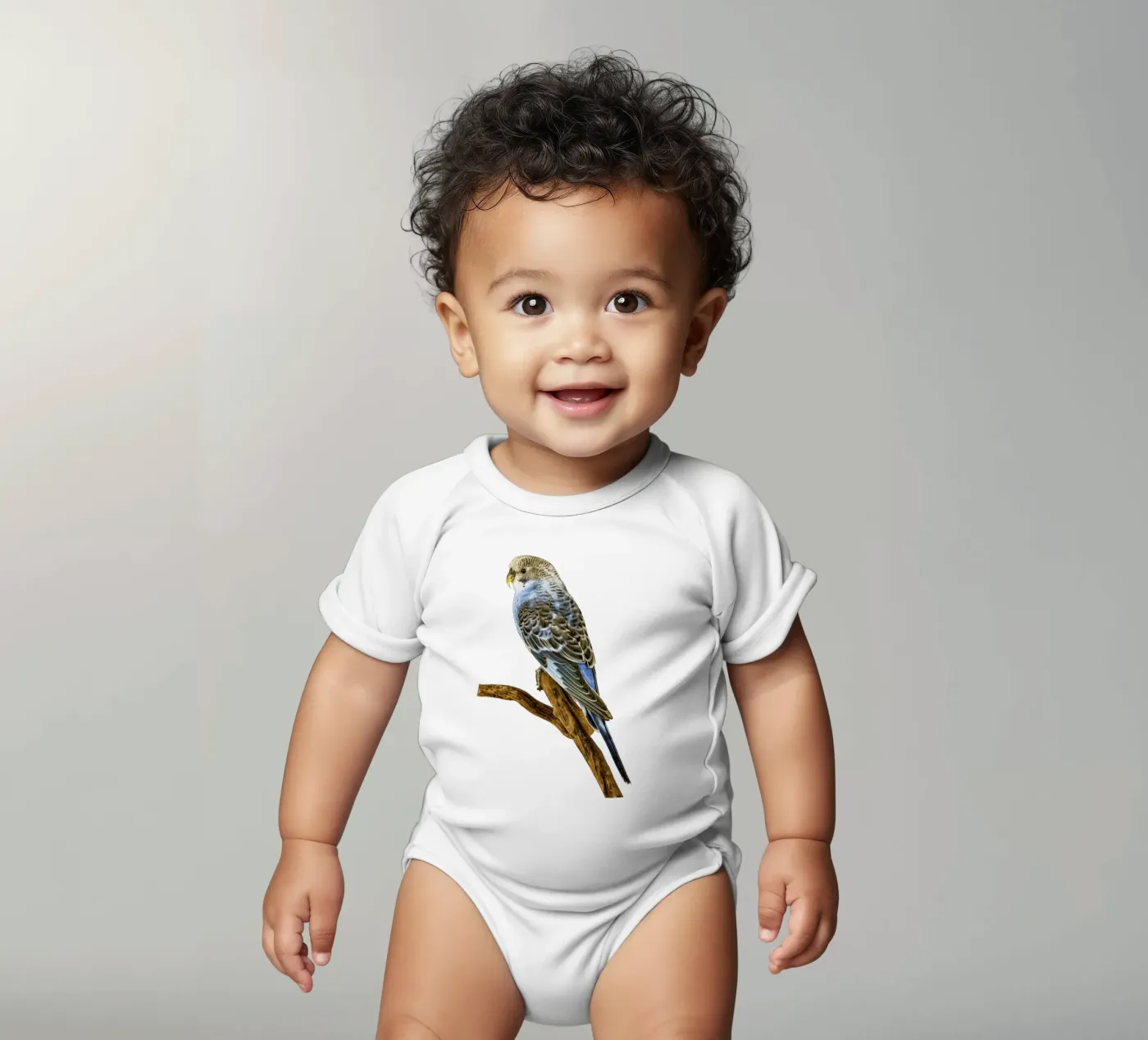 Parakeets Kurzarm Babybody von Curious Collections by Marielle Leenders