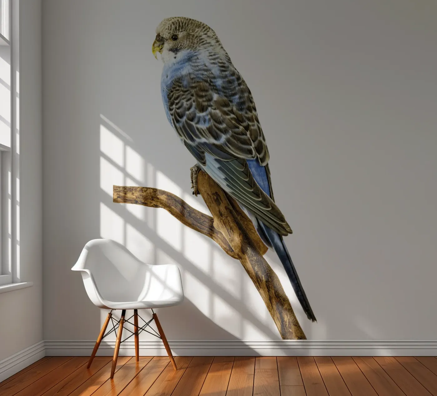 Parakeets fotobehang van Curious Collections by Marielle Leenders