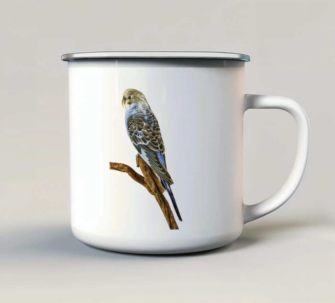 Parakeets enamel mug by Curious Collections by Marielle Leenders