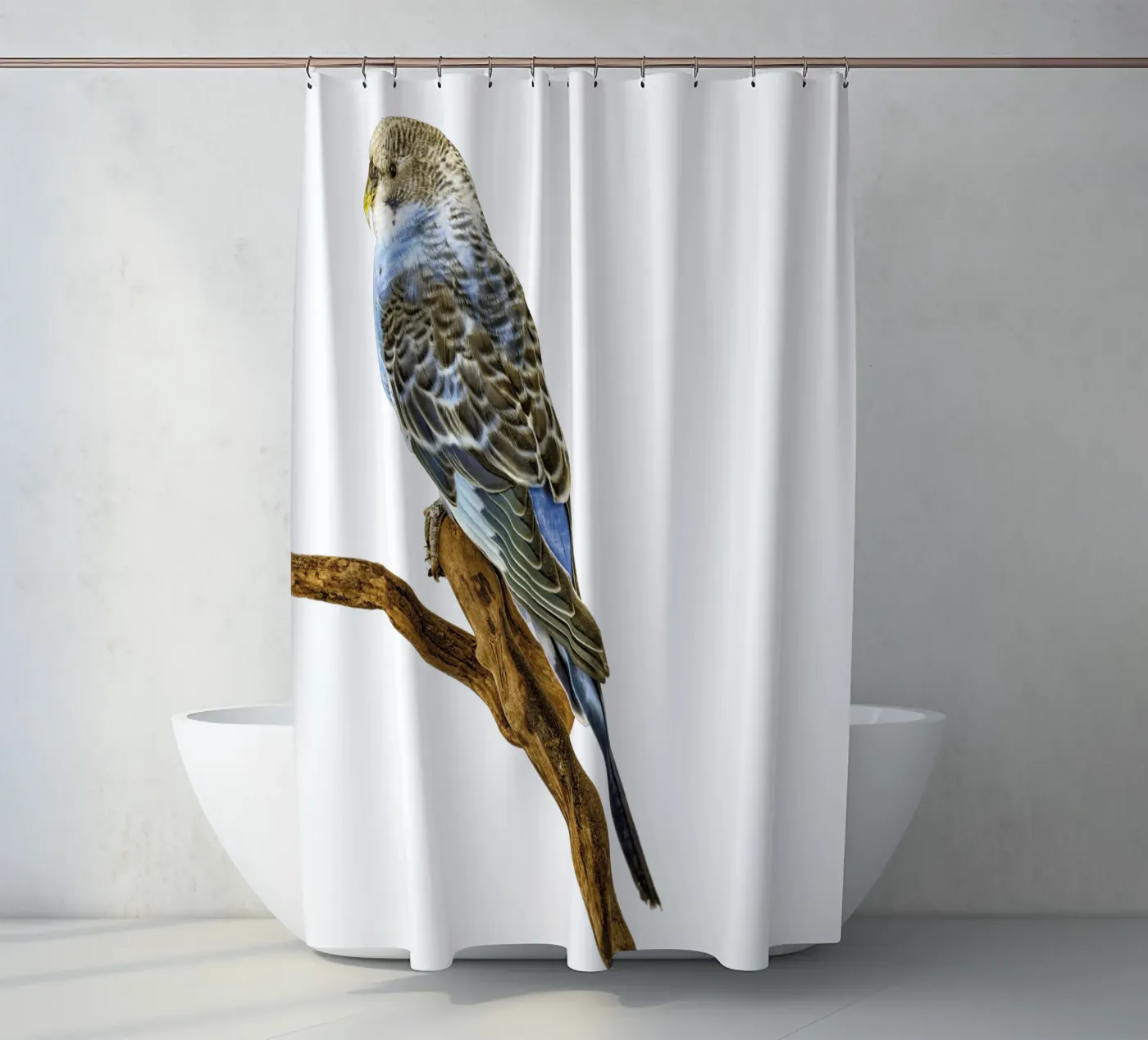 Sittiche Duschvorhang von Curious Collections by Marielle Leenders