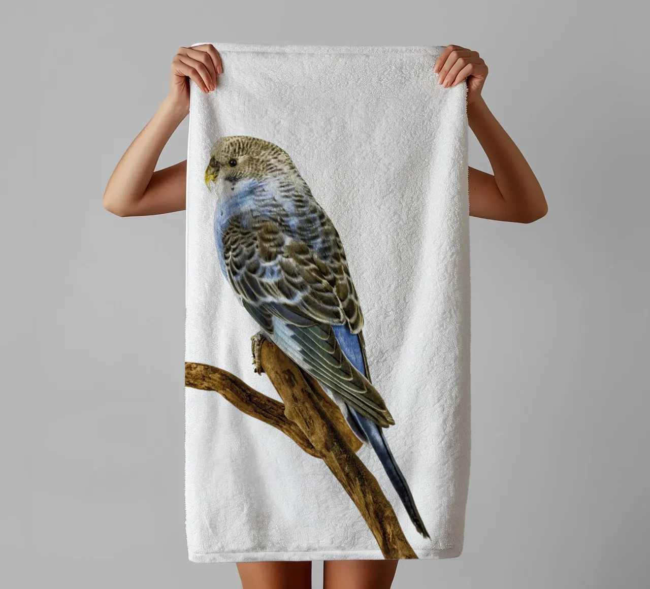 Parkieten badhanddoek van Curious Collections by Marielle Leenders