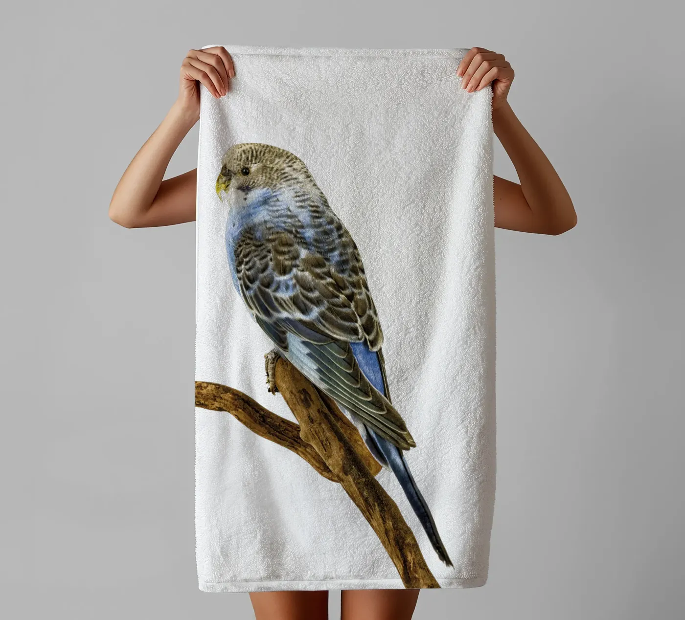 Parakeets towel by Curious Collections by Marielle Leenders